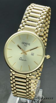 Złoty zegarek Geneve 585 na bransolecie z datownikiem ZG 66B unisex (4).jpg